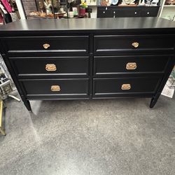 Newly Refinished Black Credenza