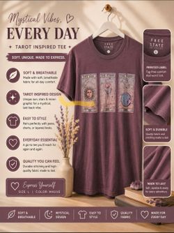 Free State Tarot Graphic T-Shirt Mauve Large
