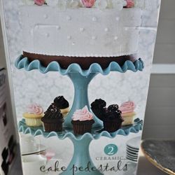 2 tier ceramic cake stand
