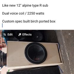 Alpine Type R Sub In Custom Box