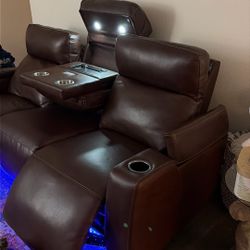 Couch Leather Electric Reclining 