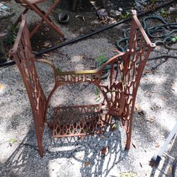 Antique Treadle Sewing Machine Cast Iron Base Stand Table Pat. 1887
m