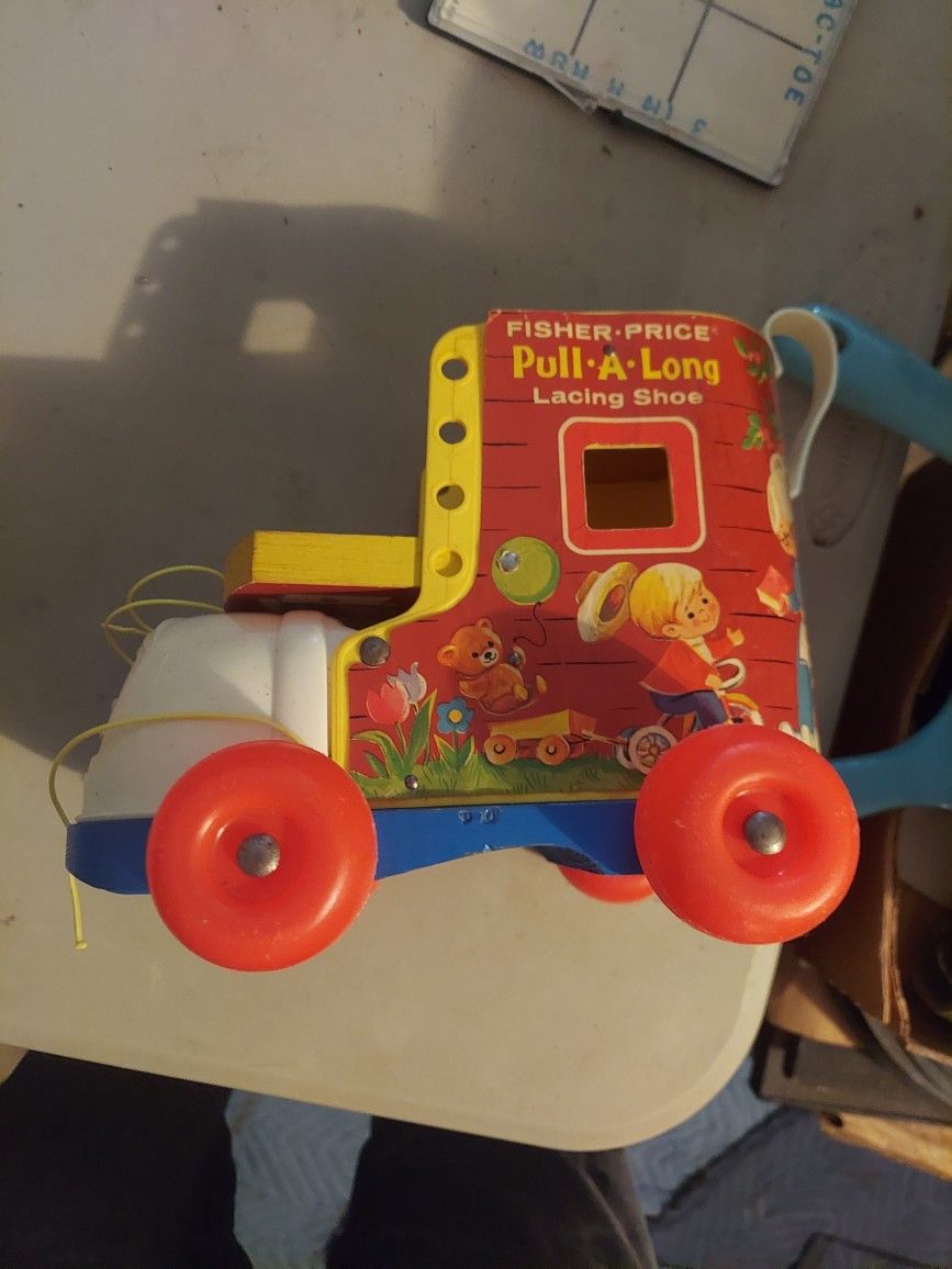 1970 Fisher Price Pull A Long Lacing Shoe