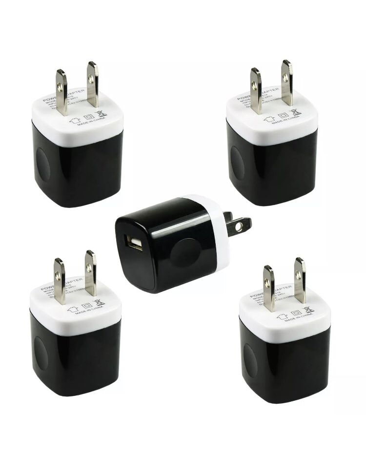 5 PCs Wall Adapter USB Wall Charger AC Power For iPhone 8 X 11 12 13 Ipod
