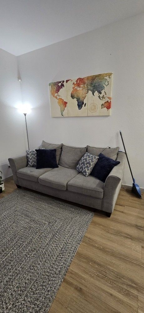 Gray Kirby Sleeper Sofa - Functional (3 Yrs Old) - Pet-Free - Price Negotiable