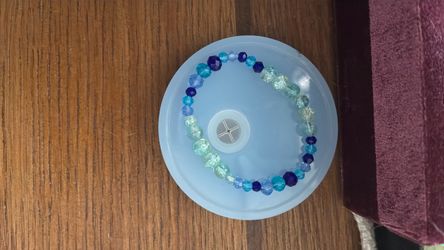 Blue Beaded Stretch Bracelet