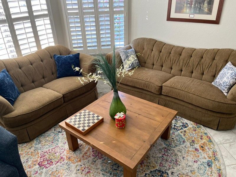 Set Of Brown Couch And Love Seat Ashley Furniture
