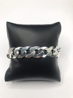 925 Sterling Silver Cuban Link Chain Men’s Bracelet Size 9”