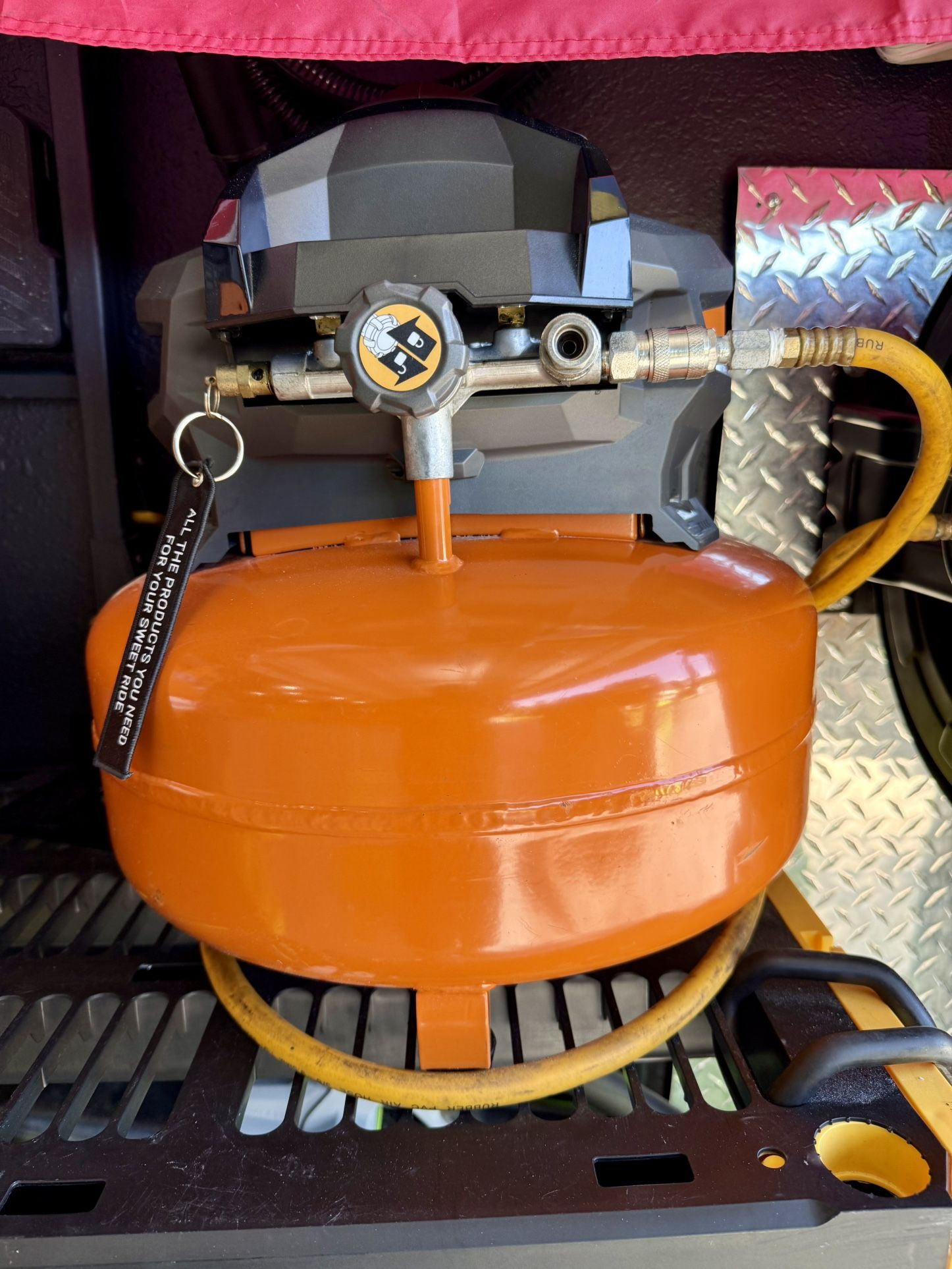 RIDGID 6 Gal. 150 PSI Portable Electric Oil-Free Jobsite Pancake Air Compressor with Dual Pressure Gauges and 2-Quick Couplers