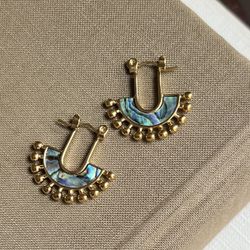 Small Abalone Shell Earrings ( firm on price )
