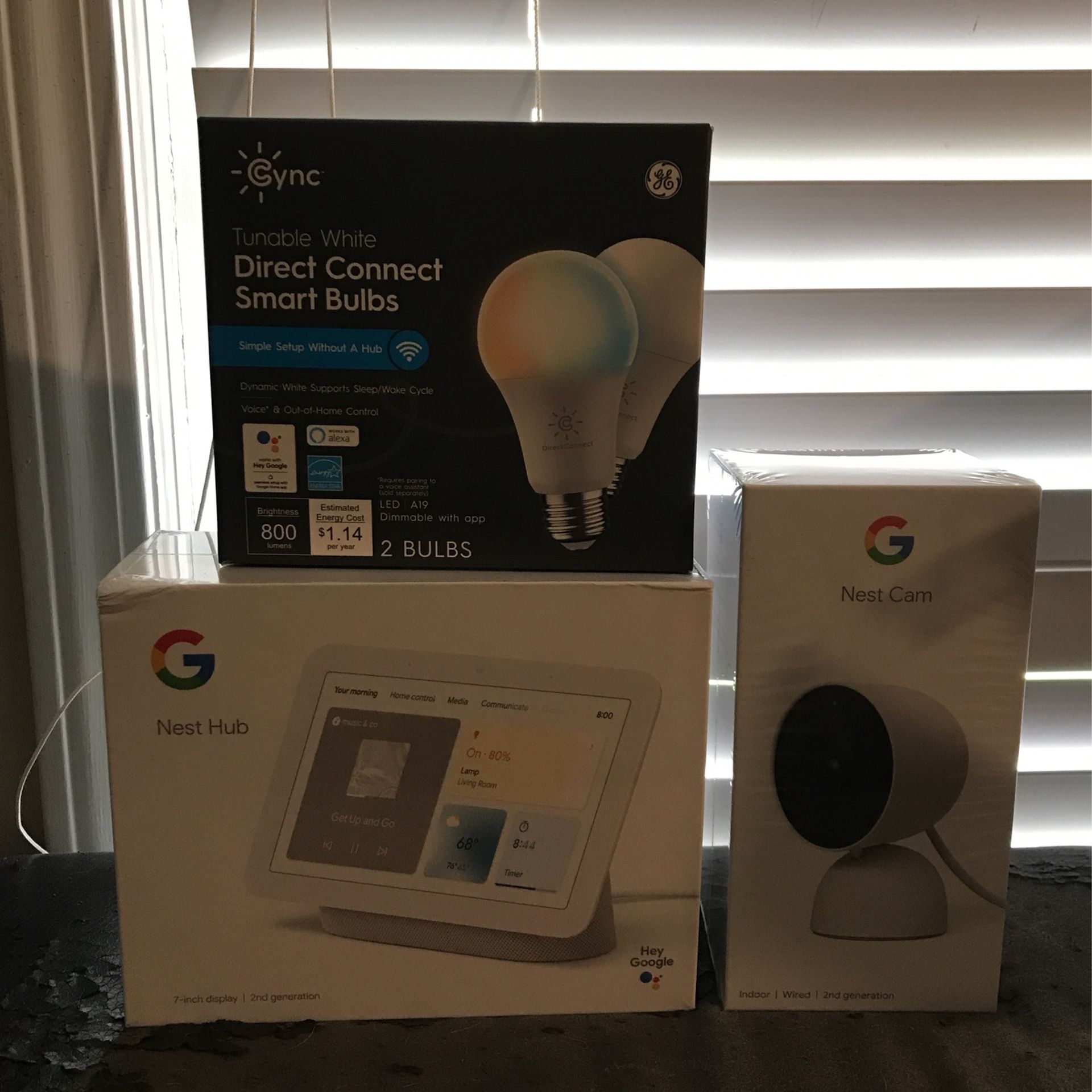 Google Nest Hub With Cam And Tunable White Direct Connect Smart Bulbs