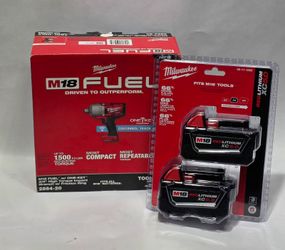 NEW MILWAUKEE 2864-20 18V 3/4" HIGH TORQUE IMPACT WRENCH/XC5.0 (2) BATTERIES