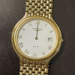 Vintage Longines QWR ladies watch. gold plated w/ runs well