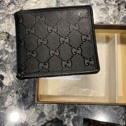 Gucci Imprime Monogram Bi-Fold Wallet Black 
