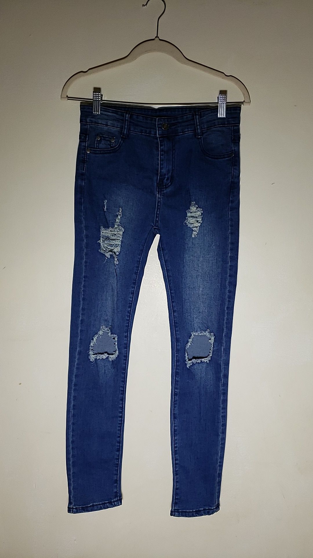 Boys Skinny Jeans Destroyed Stretch Slim size 14