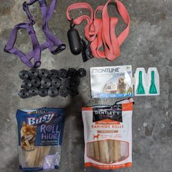 Dog Stuff, Flea Meds, Dog Treats And Poop Bags