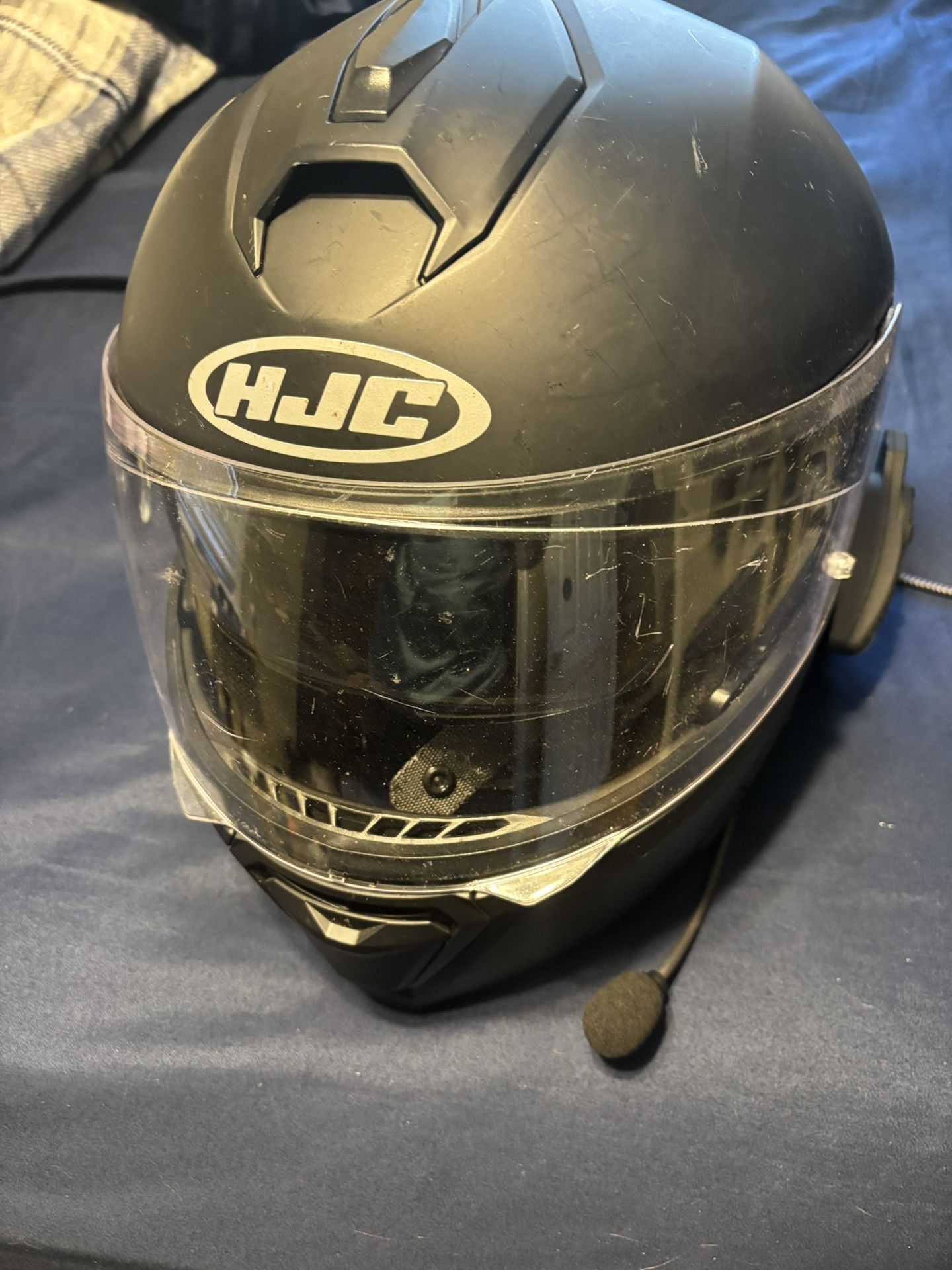 Hjc Full Face Helmet With Built In Sena Bluetooth Speaker With Microphone