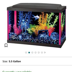 Aqueon NeoGlow LED Pink Aquarium Fish Tank Starter Kit, 5.5 Gallon