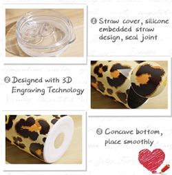 Leopard Tumbler 20 Oz with Lid and Straw Stainless Steel Vacuum Insulated  Animal Print Tumbler - Leopard Gifts for Cheetah Lovers 