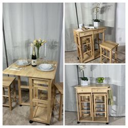 Multi Functional Breakfast Bar & 2 Stools SPACE SAVER