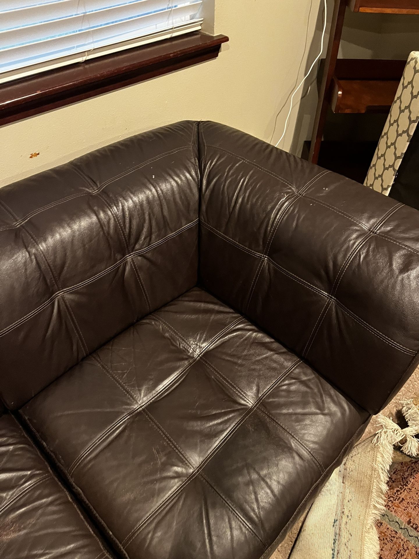 Black/Brown Leather Sectional