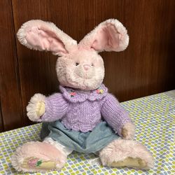 Wondertreats Vintage Pink Easter Rabbit Stuffed animal