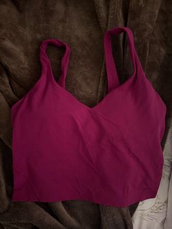 Pink Lululemon Crop Sports Bra Tank Top