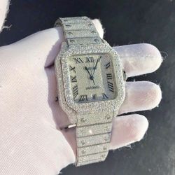 Vvs Moissanite Square Iced Out Watch 