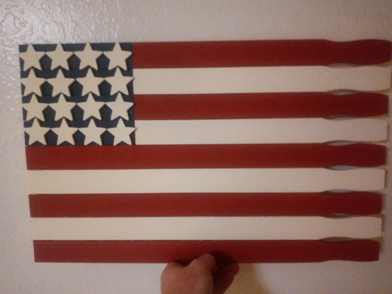 hand made American wood flag
