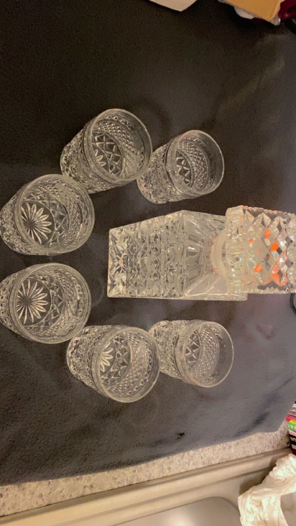 Royal Cut Crystal Decanter Set with Rocks Glasses