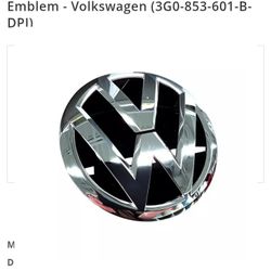 Front Grille Emblem Volkswagen 2016-2017 Passat & 2015-2016 Jetta 3G0853601BDPJ