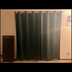 Dark Green Blackout Curtains With Rod