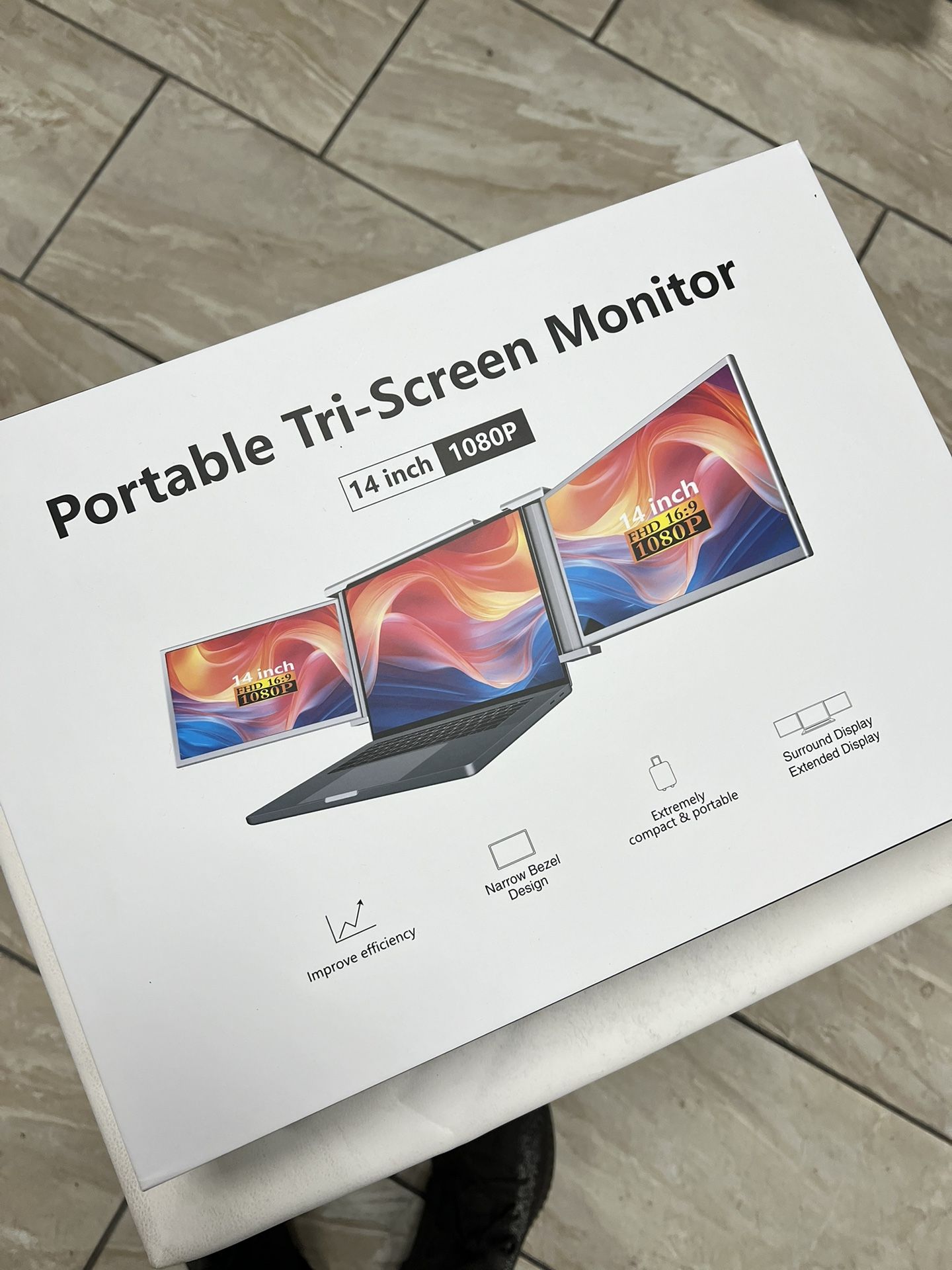 Portable Monitor For Laptop Computer Tri Screen Monitor 14”