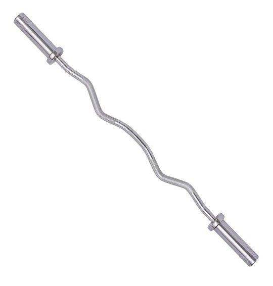 Olympic Ez Curl Barbell Bar 20lb 47" Weight Lifting Biceps Triceps Exercise Home Gym Chrome 2"
