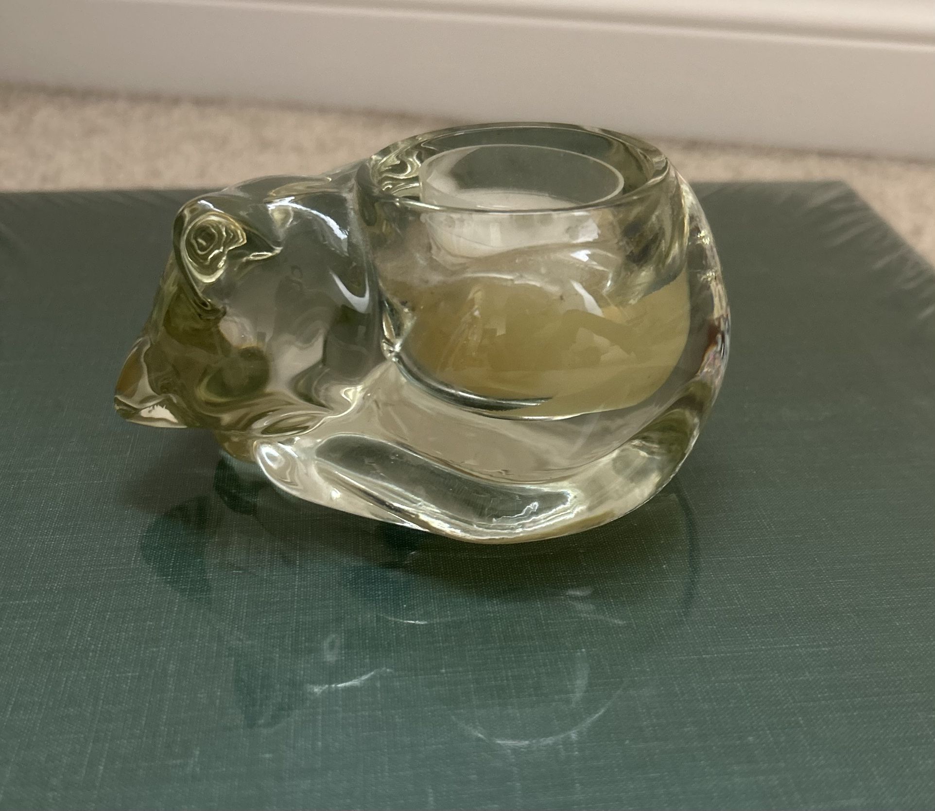 Avon Glass Cat Candleholder