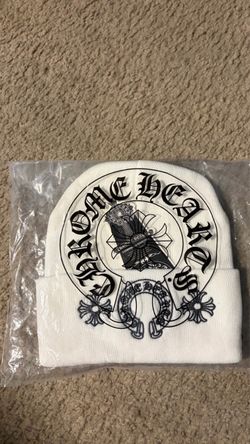 White chrome hearts beanie