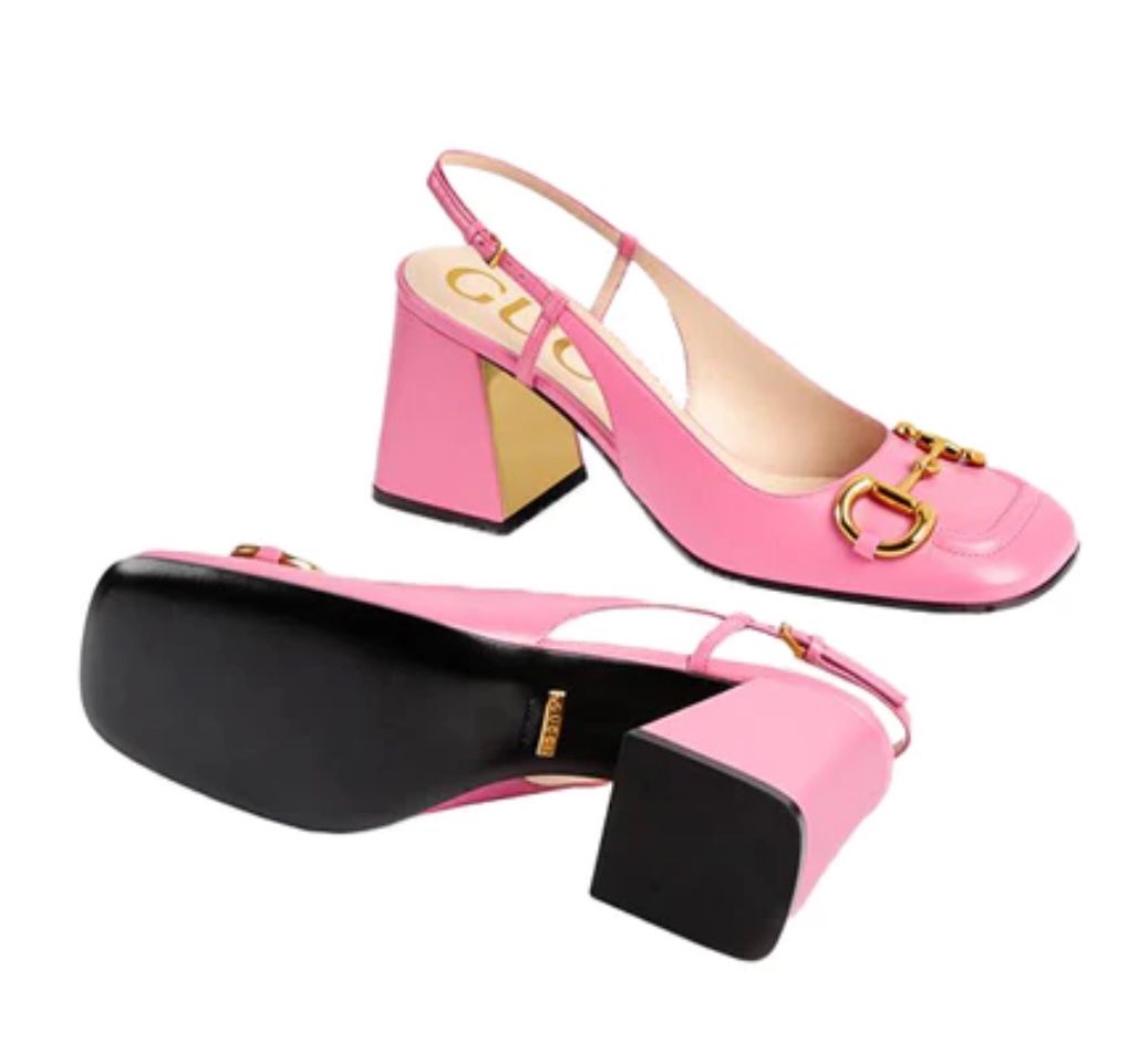 Gucci Mid-Heel Slingback with Horsebit 'Pink' 