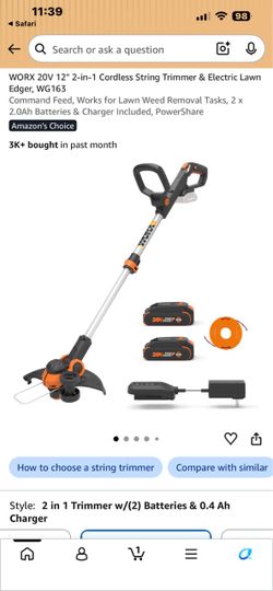 Worx weed whacker cordless