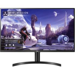 LG 32QN650-B Monitor 32" QHD (2560 x 1440) IPS Display, sRGB 99% Color Gamut, HDR 10, AMD FreeSync, Dual HDMI Inputs, Height Adjustable Stand - Black