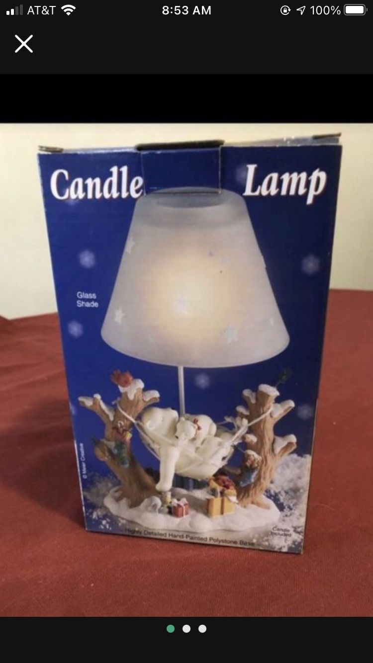New in box. Christmas Polar Bear Candle Decoration
