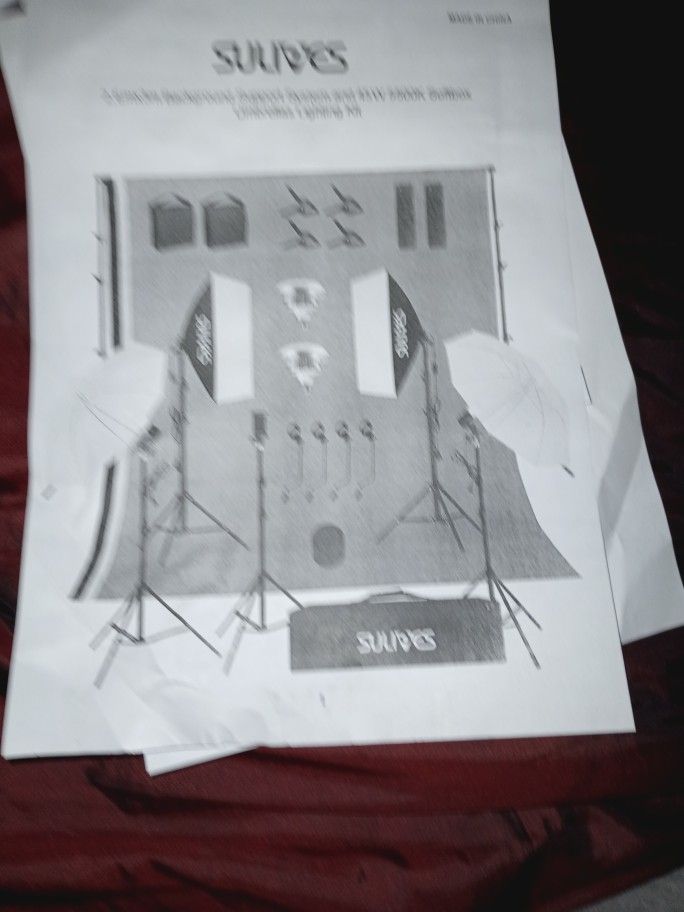 Sulives 2.6mx3m Background Support And 45w 5500k. Soft Box  Umbrella  Lightingkit