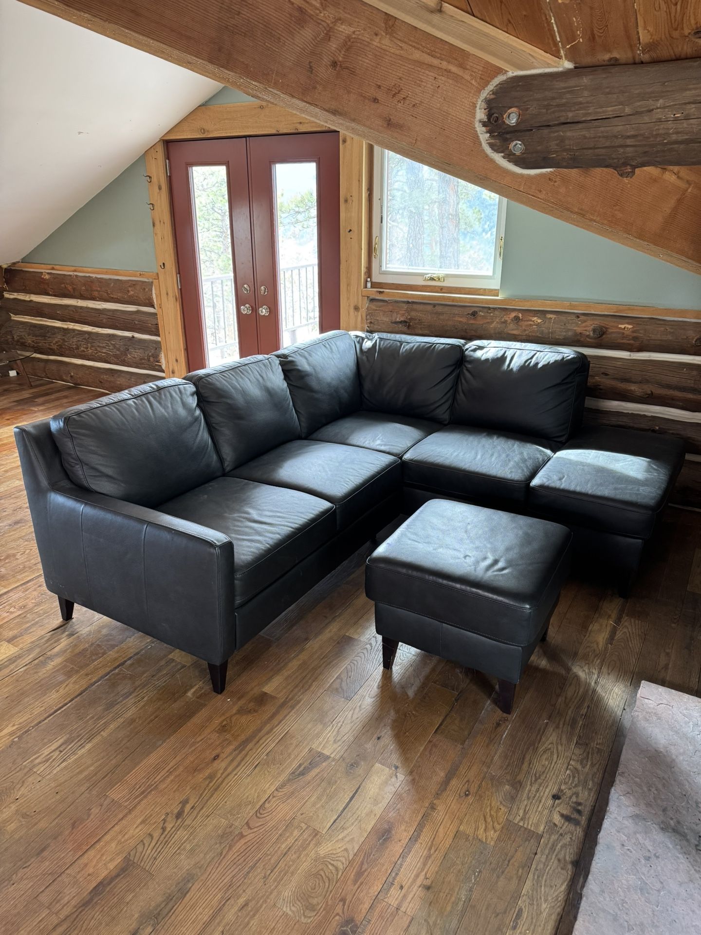 Black Leather Sectional Couch
