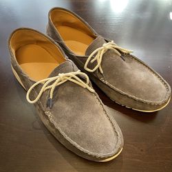 OluKai Ka’a Gray Italian Suede Driver Men's Loafers Sz US 10.5