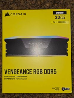 CORSAIR VENGEANCE RGB 32GB (2x16GB) 6000 MT/s (INTEL XMP) *CL36* DDR5 Desktop RAM Memory