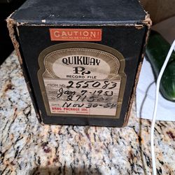 Antique RX File Box With Written Prescriptions 
