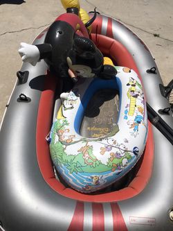 Blow Up Boat With Paddles And Two Vintage Disney Kids Pool Floats for Sale  in Westminster, CA - OfferUp