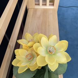 Artificial Flowers And a Pot Ceramic Vase Decorative ,  Both For $12.00