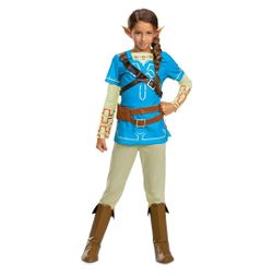 New Disguise The Legend of Zelda Breath of the Wild Link Deluxe Costume for Kids, Official The Legend of Zelda Breath of the Wild Costume, Large (10-1