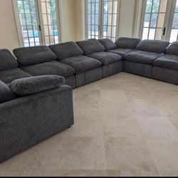 New 6 Piece Cloud Modular Sectional.  Grey.  Free Delivery!