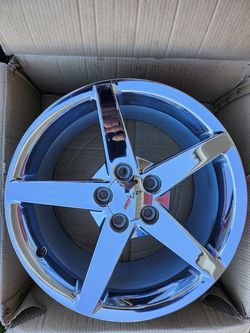 2005-2008 CORVETTE C6 Factory 19" REAR Wheel Chrome w/ Cap OEM #1 (contact info removed) each